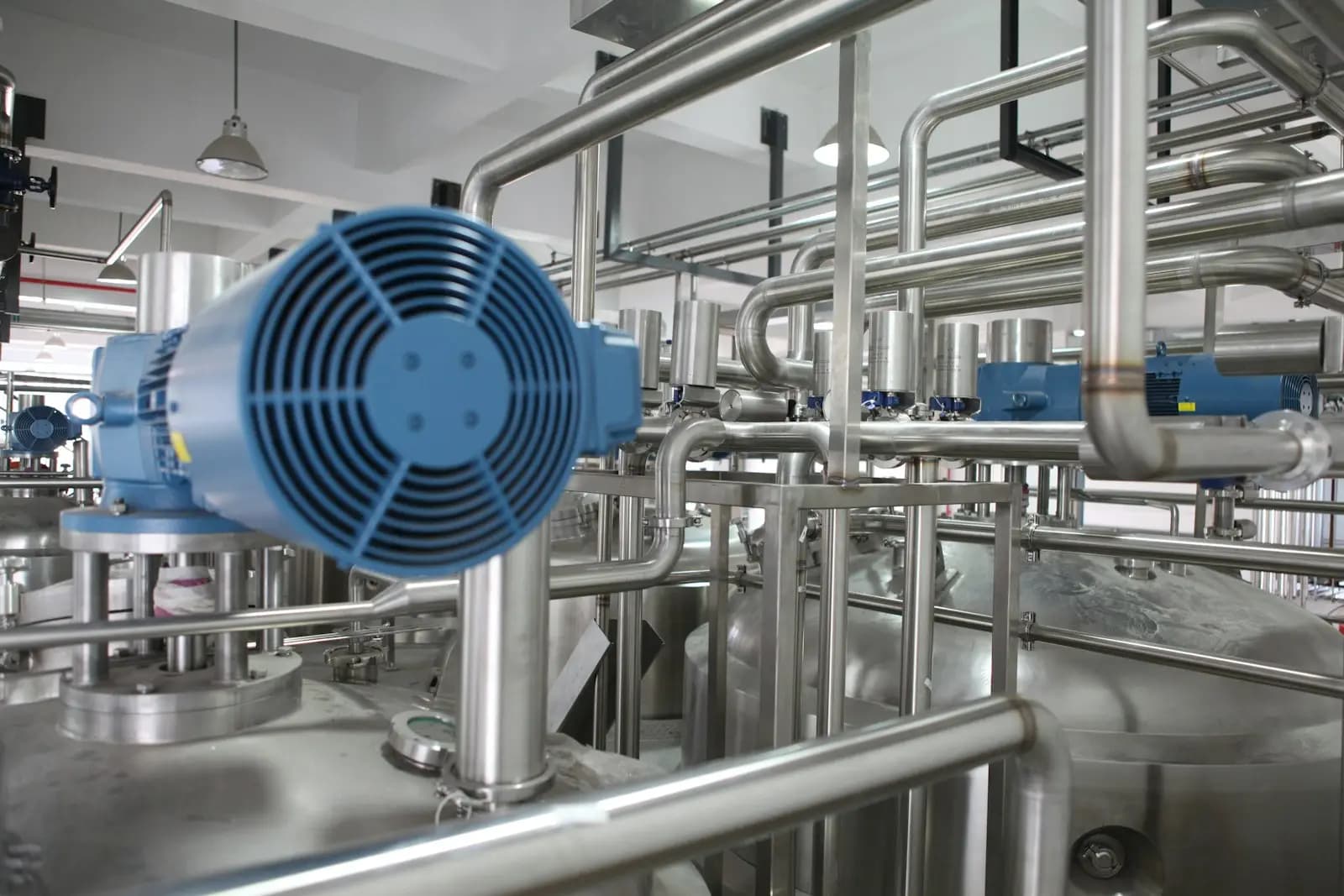 Industrial processing equipment in a manufacturing facility